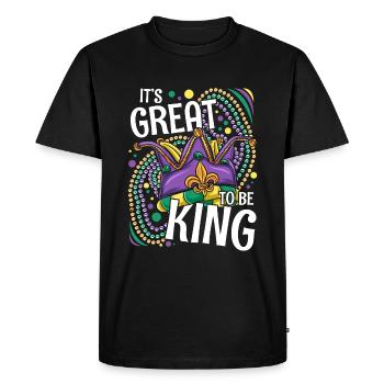 It's Great To Be King Mardi Gras - Men's Premium Organic T-Shirt - black - Front - Nico (187cm)
