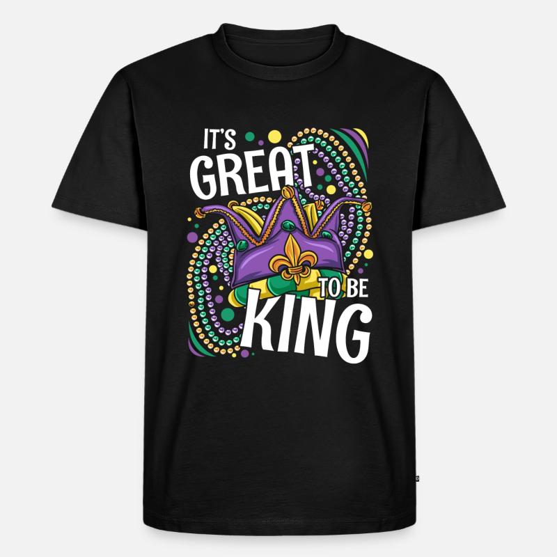 Mardi Gras Fasching Karneval - Männer Premium Bio T-Shirt - Schwarz