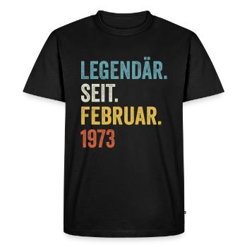 50 years legendary since February 1973 50th birthday - Men's Premium Organic T-Shirt - black - Front - Nico (187cm)