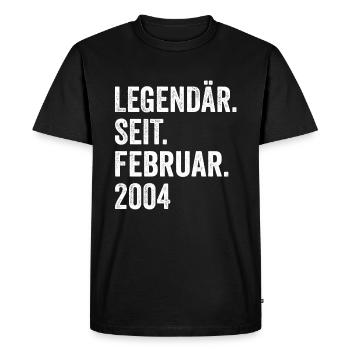 19 years Legendary since February 2004 19th birthday - Men's Premium Organic T-Shirt - black - Front - Nico (187cm)