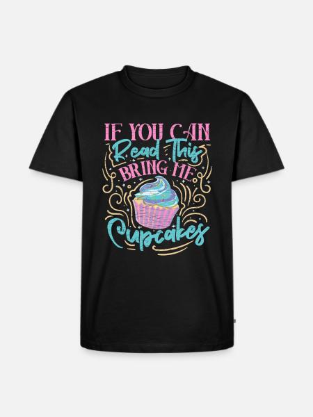 Bäcker Cupcake - Männer Premium Bio T-Shirt - Schwarz