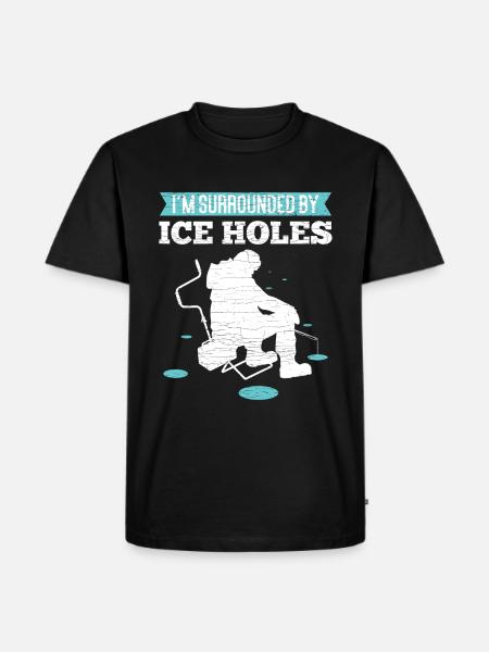 Eisangeln Geschenk Eisfischen - Männer Premium Bio T-Shirt - Schwarz