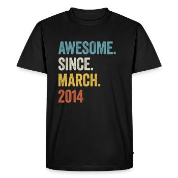9 Years Awesome Since March 2014 9th Birthday - Men's Premium Organic T-Shirt - black - Front - Nico (187cm)