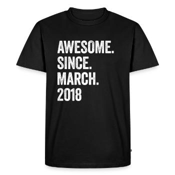 5 Years Awesome Since March 2018 5th Birthday - Men's Premium Organic T-Shirt - black - Front - Nico (187cm)