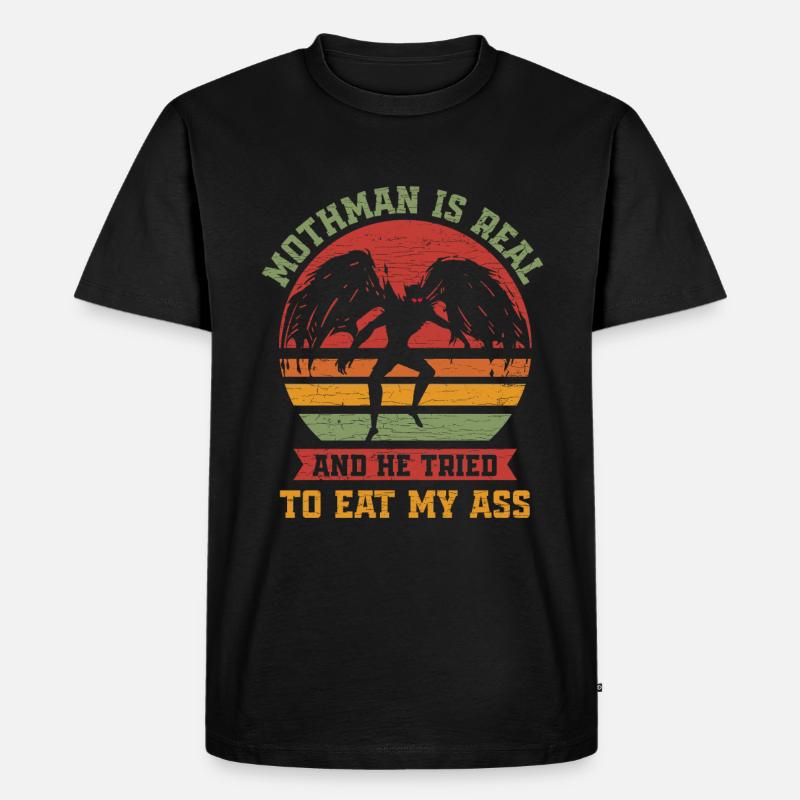 Mothman Kryptide Kryptozoologie - Männer Premium Bio T-Shirt - Schwarz