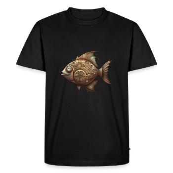 Steampunk de poisson gothique - T-shirt Premium bio Homme - noir - Devant - Nico (187cm)