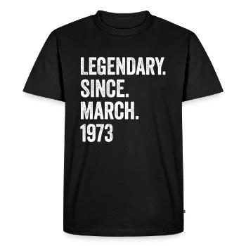 50 Years Legendary Since March 1973 50th Birthday - Men's Premium Organic T-Shirt - black - Front - Nico (187cm)