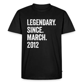 11 Years Legendary Since March 2012 11th Birthday - Men's Premium Organic T-Shirt - black - Front - Nico (187cm)