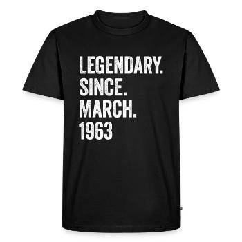 60 Years Legendary Since March 1963 60th Birthday - Men's Premium Organic T-Shirt - black - Front - Nico (187cm)