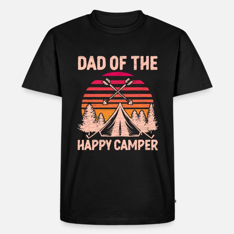 Camping Geschenk Papa Camper - Männer Premium Bio T-Shirt - Schwarz
