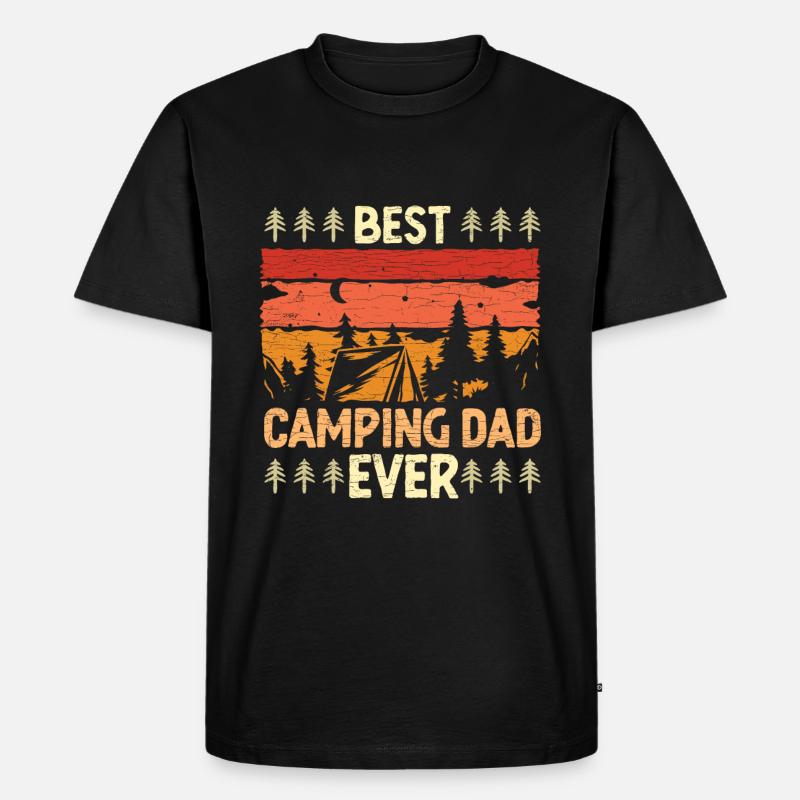 Camping Camper Papa - Männer Premium Bio T-Shirt - Schwarz