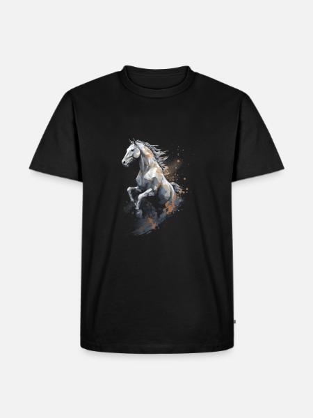 Springpferd Polygon im Staub - Männer Premium Bio T-Shirt - Schwarz