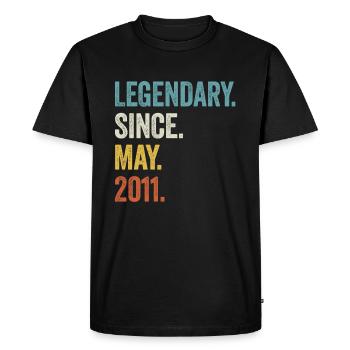 12 Years Old Legendary Since May 2011 12th - Men's Premium Organic T-Shirt - black - Front - Nico (187cm)