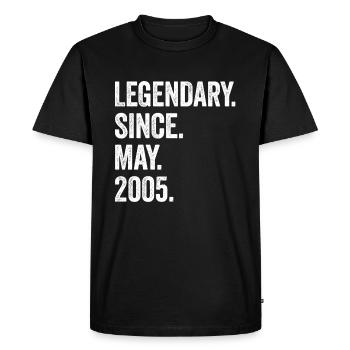18 Years Old Legendary Since May 2005 18th - Men's Premium Organic T-Shirt - black - Front - Nico (187cm)