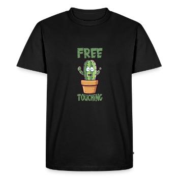 Cartoon Funny Cactus - Men's Premium Organic T-Shirt - black - Front - Nico (187cm)