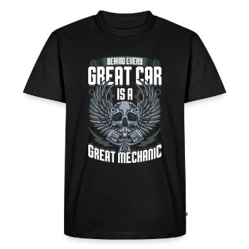 Mécanicien automobile Mécanicien automobile Mécanicien automobile Mécanicien - T-shirt Premium bio Homme - noir - Devant - Nico (187cm)