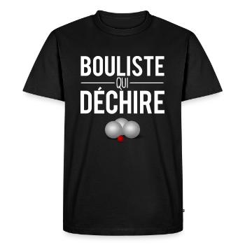 Bouliste qui déchire papa pétanque humour - T-shirt Premium bio Homme - noir - Devant - Nico (187cm)