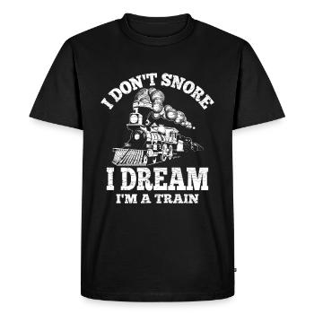 Dampflokomotive Eisenbahn Lokomotive - Männer Premium Bio T-Shirt - Schwarz - Vorne - Nico (187cm)