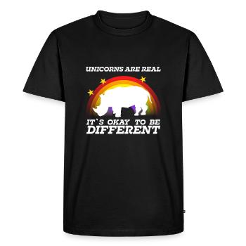 Licorne ou rhinocéros est la différence - T-shirt Premium bio Homme - noir - Devant - Nico (187cm)