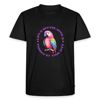 Perroquet chers amoureux des oiseaux perroquet comique - T-shirt Premium bio Homme - noir - Devant - Nico (187cm)