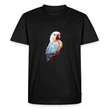 Colorful parrot in comic style - Men's Premium Organic T-Shirt - black - Front - Nico (187cm)