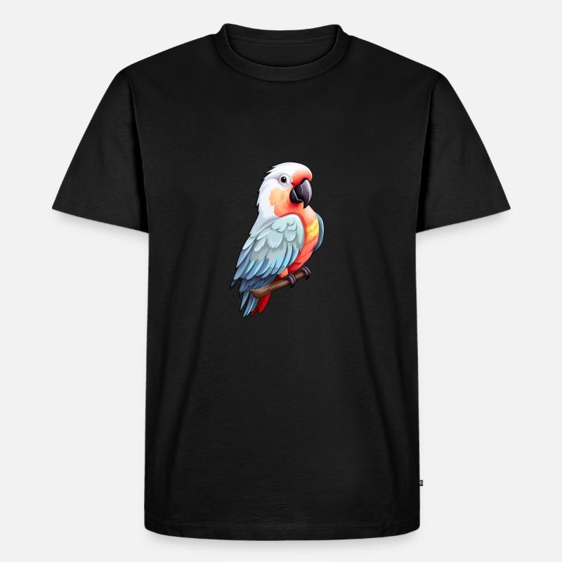 Bunter Papagei im Comic-Stil - Männer Premium Bio T-Shirt - Schwarz