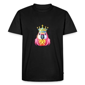 Pink Parrot Majesty Crown - Men's Premium Organic T-Shirt - black - Front - Nico (187cm)