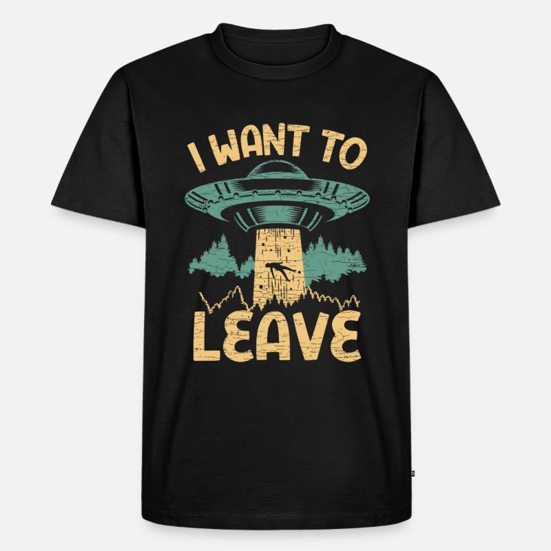 Alien Abduction Ufo Geschenk - Männer Premium Bio T-Shirt - Schwarz