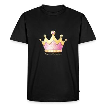 Especial Edition - Hessian Pink Queen Crown - Men's Premium Organic T-Shirt - black - Front - Nico (187cm)