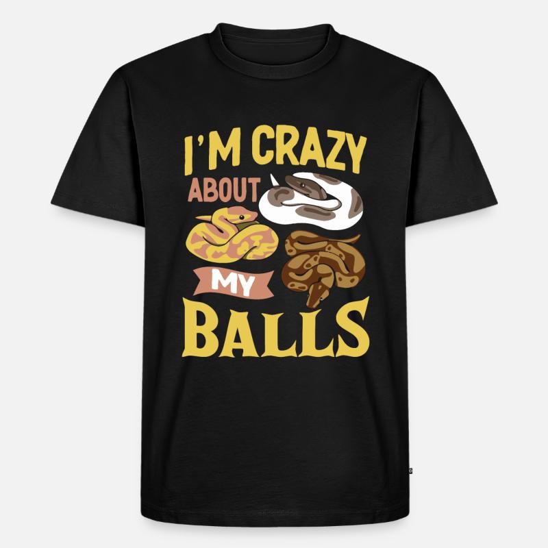 Königspython Ball Python Geschenk - Männer Premium Bio T-Shirt - Schwarz