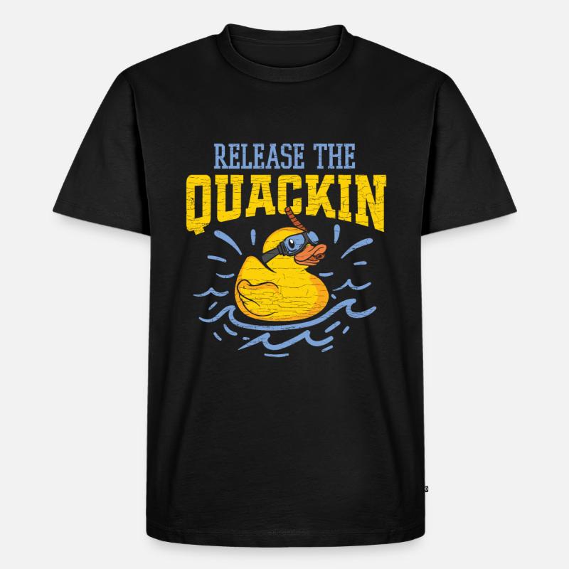 Badeente Gummiente - Männer Premium Bio T-Shirt - Schwarz