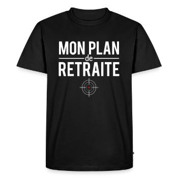 Mon plan de retraite chasse blague chasseur humour - T-shirt Premium bio Homme - noir - Devant - Nico (187cm)