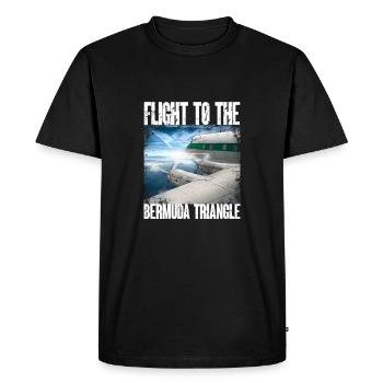 Old propeller plane, Bermuda Triangle Adventure - Men's Premium Organic T-Shirt - black - Front - Nico (187cm)