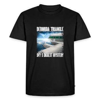 Bermuda Triangle Propeller Plane Mystery Sky - Men's Premium Organic T-Shirt - black - Front - Nico (187cm)