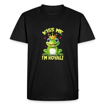 Green Frog Comic King - Men's Premium Organic T-Shirt - black - Front - Nico (187cm)