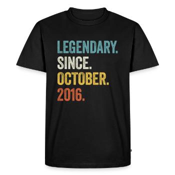 7 Years Legendary Since October 2016 7th Birthday - Men's Premium Organic T-Shirt - black - Front - Nico (187cm)