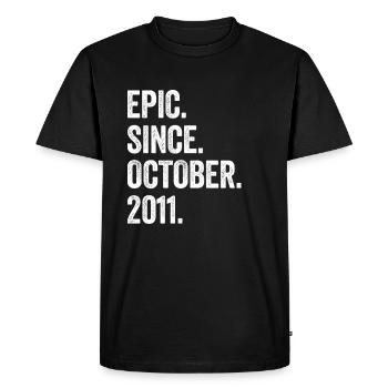 12e anniversaire 12 ans épique depuis octobre 2011 - T-shirt Premium bio Homme - noir - Devant - Nico (187cm)