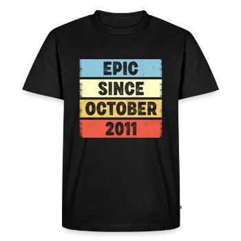 12e anniversaire 12 ans épique depuis octobre 2011 - T-shirt Premium bio Homme - noir - Devant - Nico (187cm)