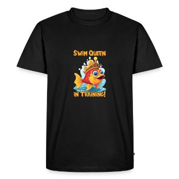 Cartoon Goldfish Crown - Swim Queen Girl - Men's Premium Organic T-Shirt - black - Front - Nico (187cm)
