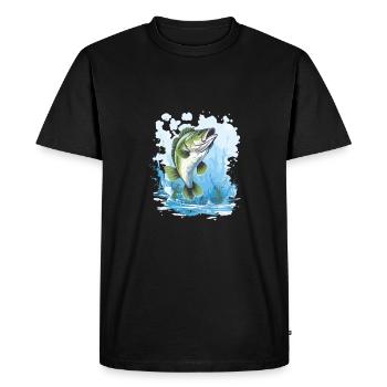 perch fishing fish fishing - Men's Premium Organic T-Shirt - black - Front - Nico (187cm)