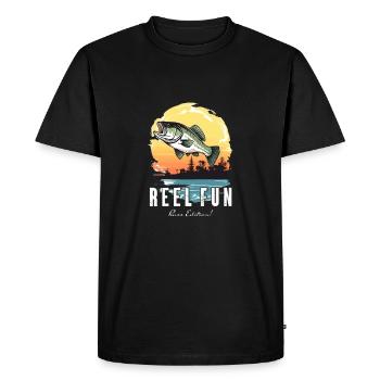 pêche à la perche, saut de poisson - T-shirt Premium bio Homme - noir - Devant - Nico (187cm)