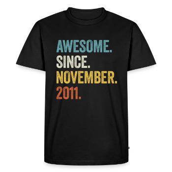 12e anniversaire 12 ans génial novembre 2011 - T-shirt Premium bio Homme - noir - Devant - Nico (187cm)