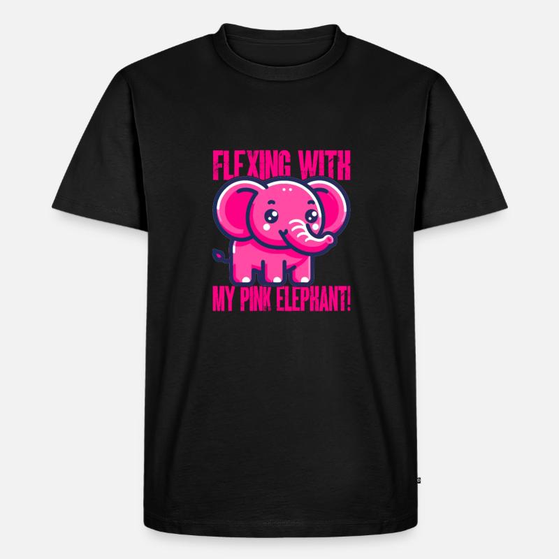 lustiger rosa Elefant mit spruch - Männer Premium Bio T-Shirt - Schwarz