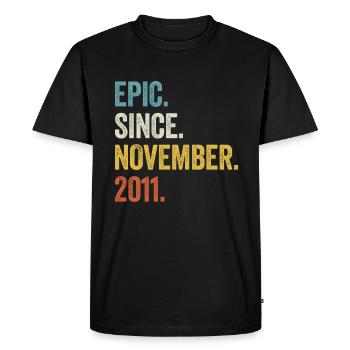 12e anniversaire 12 ans épique depuis novembre 2011 - T-shirt Premium bio Homme - noir - Devant - Nico (187cm)