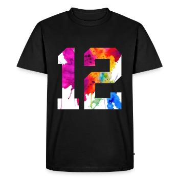 NUMBER 12 YEARS OLD 12TH BIRTHDAY - Men's Premium Organic T-Shirt - black - Front - Nico (187cm)