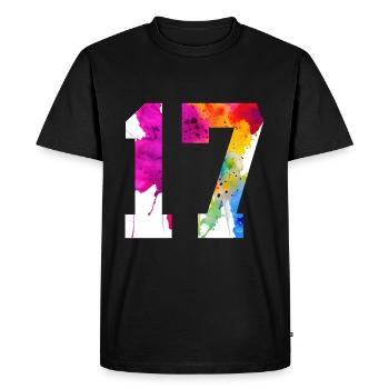 NUMBER 17 YEARS OLD 17TH BIRTHDAY - Men's Premium Organic T-Shirt - black - Front - Nico (187cm)