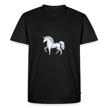 Modern Unicorn Polygon Style - Men's Premium Organic T-Shirt - black - Front - Nico (187cm)