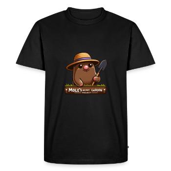 Style de bande dessinée de jardin - Mole Adventure - T-shirt Premium bio Homme - noir - Devant - Nico (187cm)