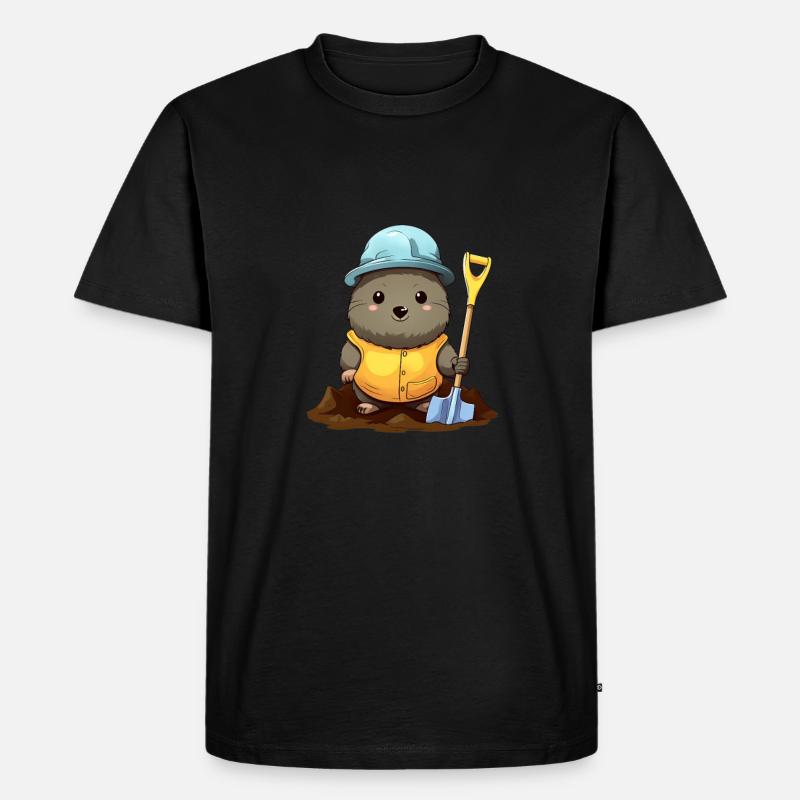 Cute Mole Builder - Men's Premium Organic T-Shirt - black