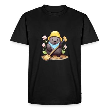Taupe comique joyeuse - T-shirt Premium bio Homme - noir - Devant - Nico (187cm)